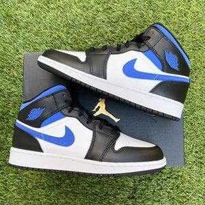 Nike Air Jordan 1 Mid black racer blue shoes